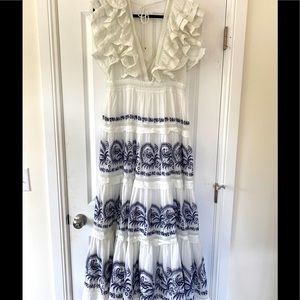 Ulla Johnson Marjorie Embroidered Maxi Dress US10